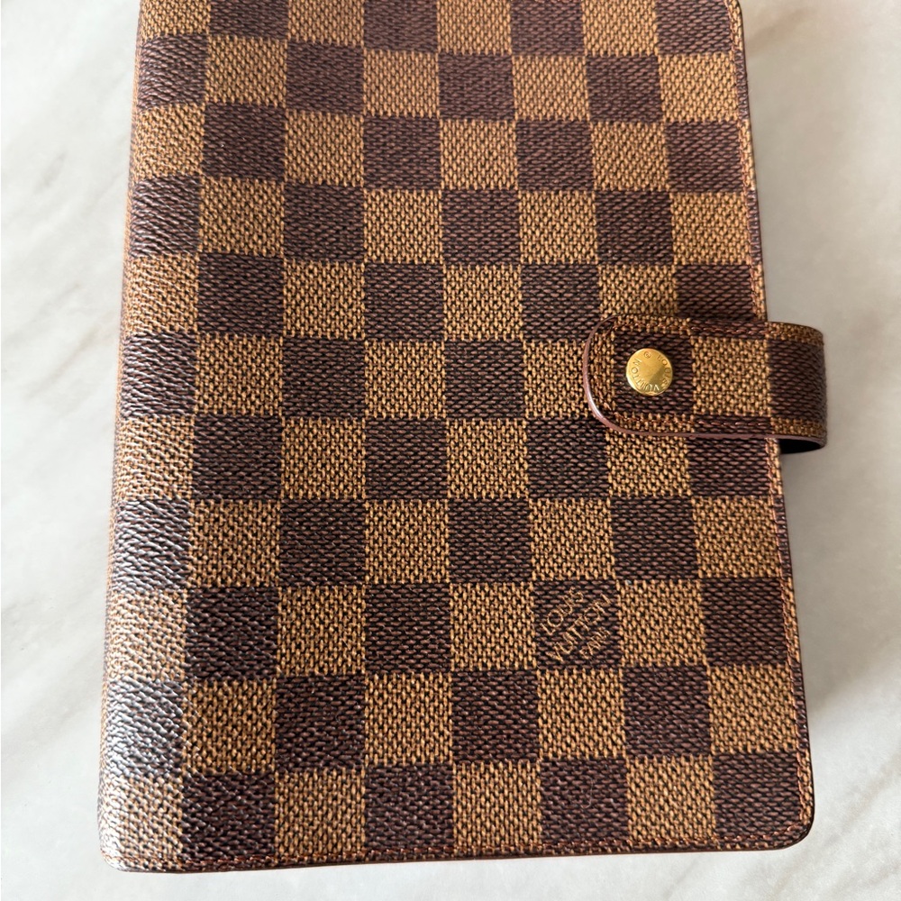 Louis Vuitton Brown Demier Ebene Agenda MM w/ generic insert pad